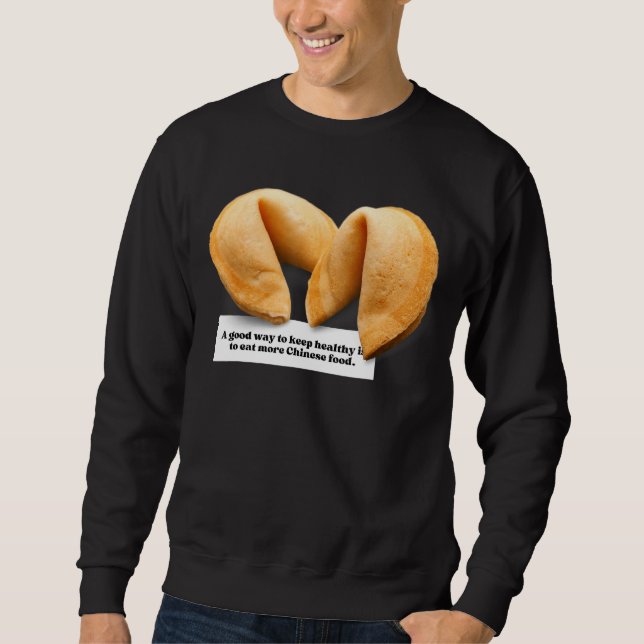 Fortune Cookie som säger att kinesisk mat togs ut  Lång Ärmad Tröja (Framsida)