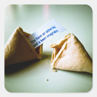 Fortune Cookie Sticker Fyrkantigt Klistermärke