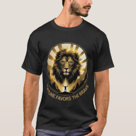 Fortune Favours The Brave Golden Lion King Mountai T Shirt