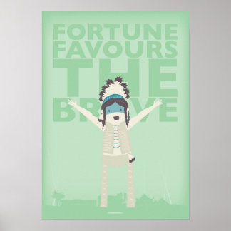 Fortune gynnar de Modiga Poster