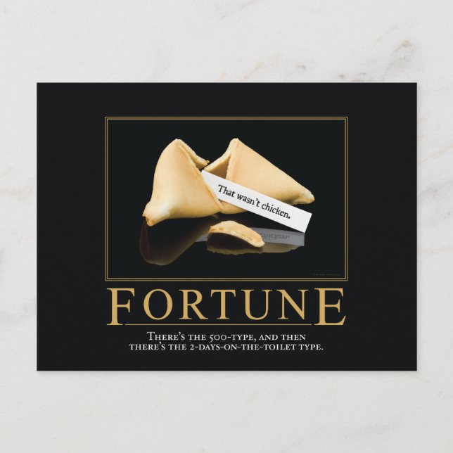 Fortune Motivational Parody Postcard Vykort (Framsida)