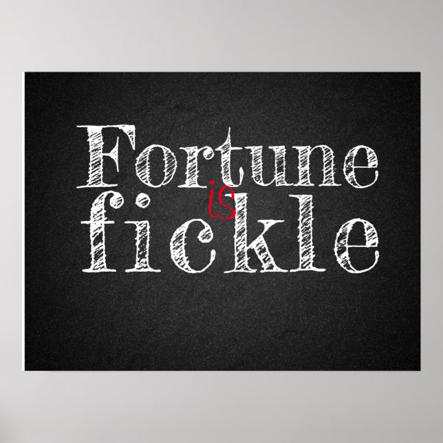 Fortune poster med ett ombytligt ordspråk (Framsidan)