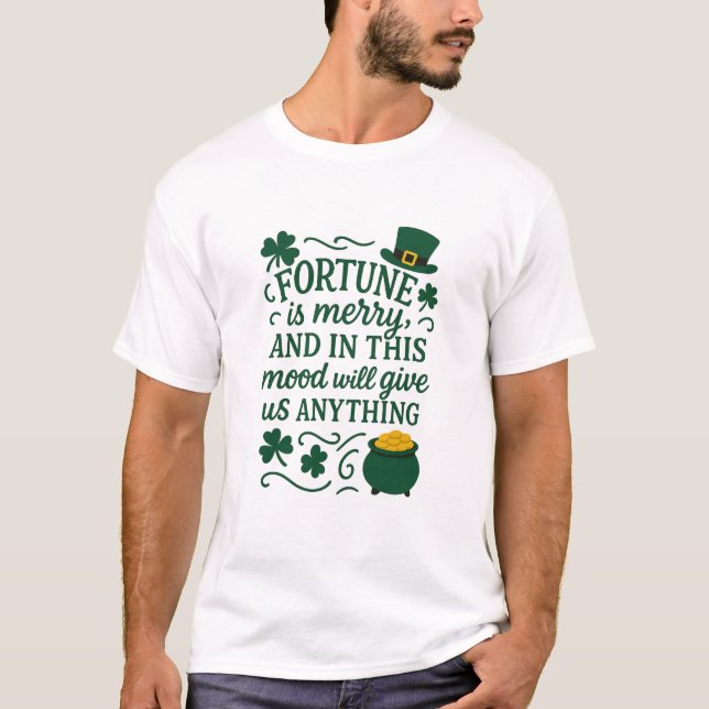Fortune St. Patty's Day  T Shirt (Framsida)
