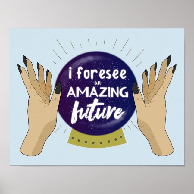 Fortune Teller Crystal Boll Typography Poster (Framsidan)