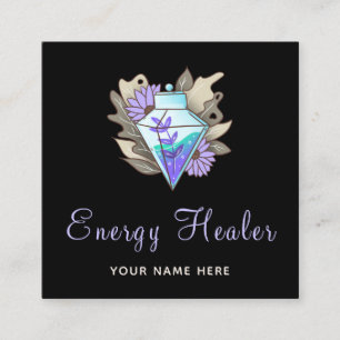 Fortune Teller Energy Healer Magic Potion Diamond Fyrkantigt Visitkort
