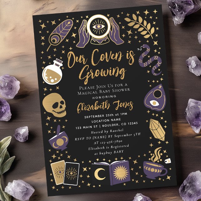 Fortune Teller Future Witchy Baby Shower Inbjudningar (Skapare uppladdad)