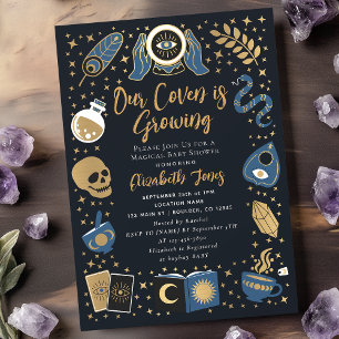Fortune Teller Future Witchy Boy Baby Shower Inbjudningar