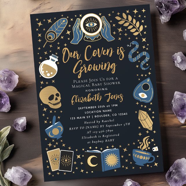 Fortune Teller Future Witchy Boy Baby Shower Inbjudningar (Skapare uppladdad)