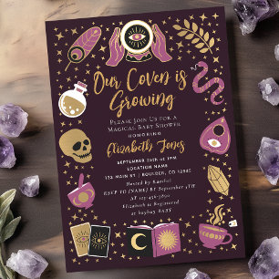 Fortune Teller Future Witchy Girl Baby Shower Inbjudningar