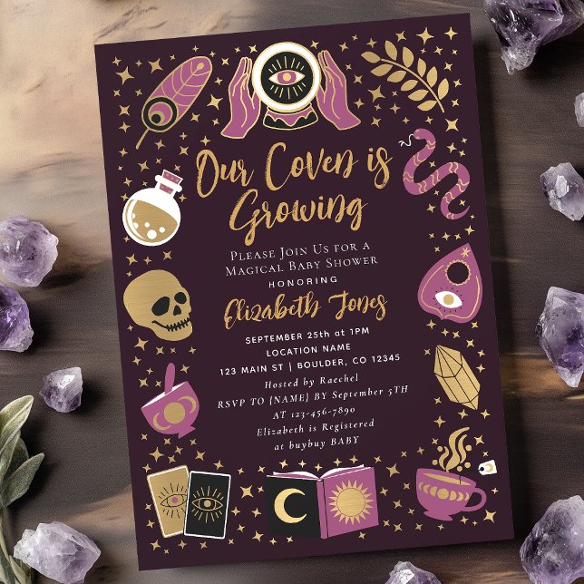 Fortune Teller Future Witchy Girl Baby Shower Inbjudningar (Skapare uppladdad)