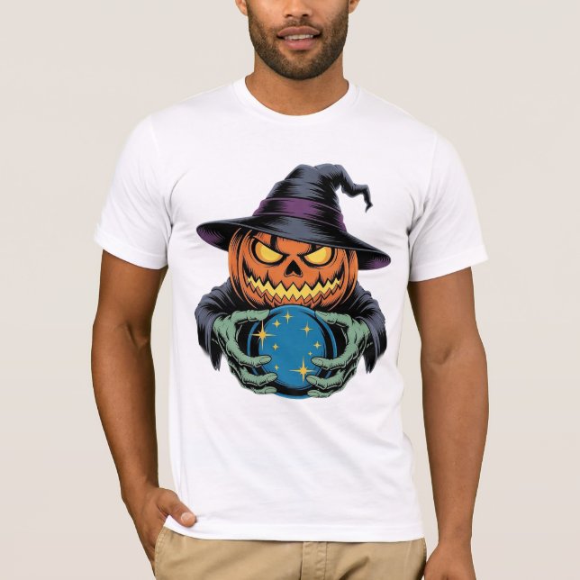 Fortune Teller Jack Halloween T Shirt (Framsida)