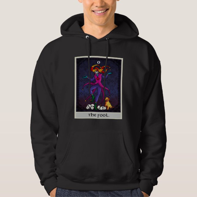 Fortune Teller Mythical The Fool with skulls Tarot Hoodie (Framsida)
