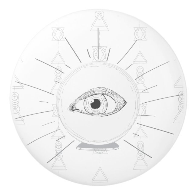 Fortune Teller Öga Seer Esoteric Crystal Boll Knopp (Framsidan)
