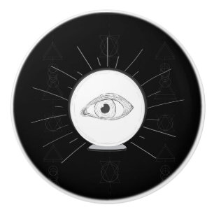 Fortune Teller Öga Seer Esoteric Crystal Boll Knopp