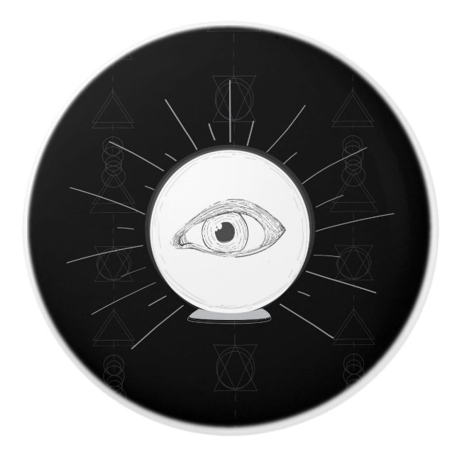 Fortune Teller Öga Seer Esoteric Crystal Boll Knopp (Framsidan)