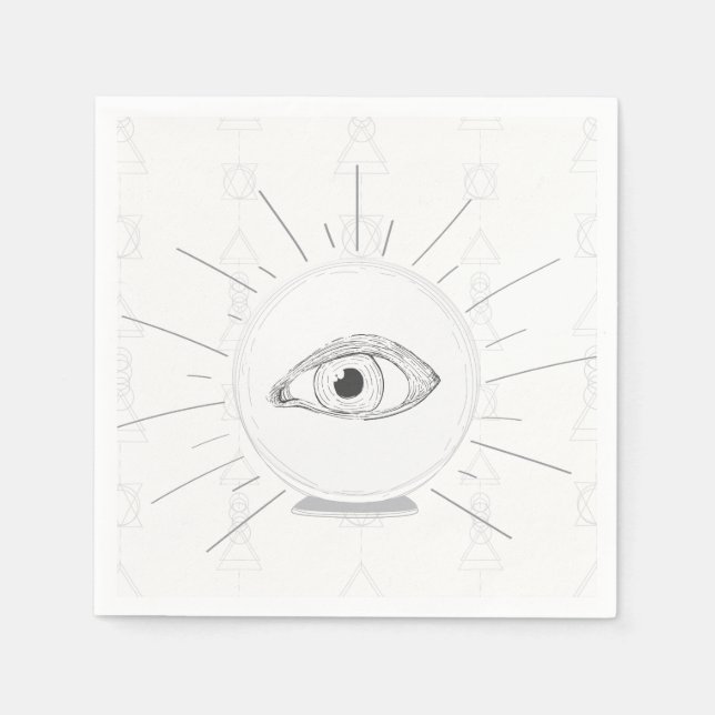Fortune Teller Öga Seer Esoteric Crystal Boll Pappersservett (Framsidan)