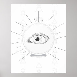 Fortune Teller Öga Seer Esoteric Crystal Boll Poster