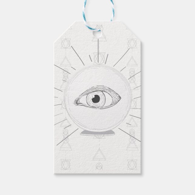 Fortune Teller Öga Seer Esoteric Crystal Boll Presentetikett (Framsidan)