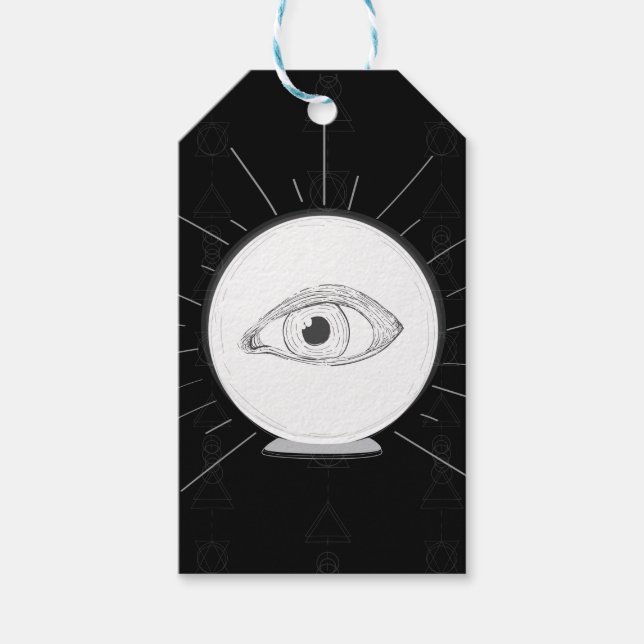 Fortune Teller Öga Seer Esoteric Crystal Boll Presentetikett (Framsidan)