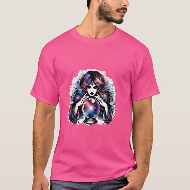 Fortune Teller Psychic Readings Tarot Crystal Boll T Shirt (Framsida)
