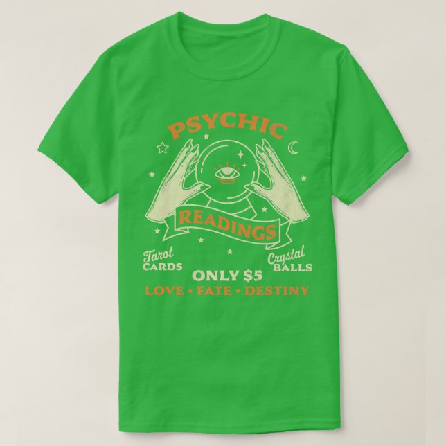Fortune Teller Psychic Readings Tarot Crystal Boll T Shirt (Design framsida)