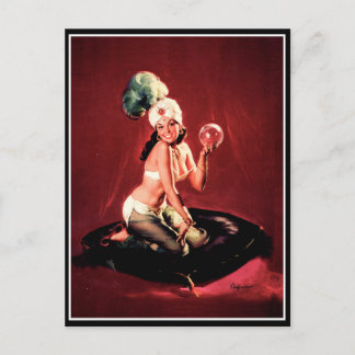 Fortune teller - Vintage Pin-up-flicka Vykort