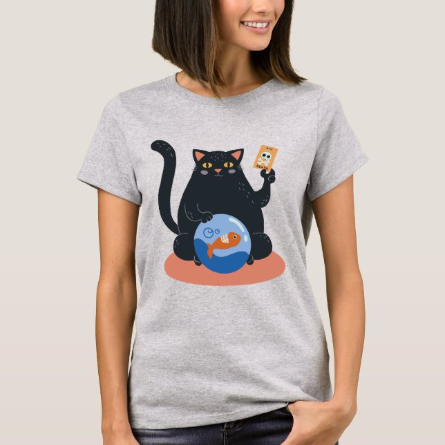 Fortune Telling Cat T Shirt (Framsida)