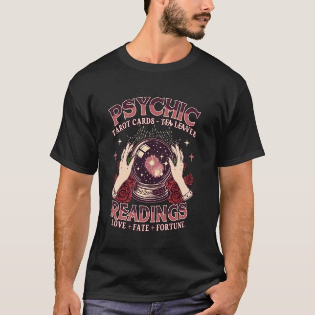 Fortune Telling Psychic Tarot Cards Tea Löv Rea T Shirt (Framsida)