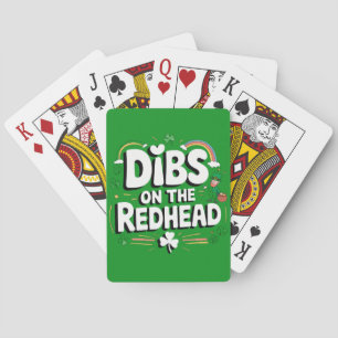 Förtur till rödhårig rolig St. Patrick's Day Casinokort
