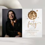Forty Gold Disco Ball Photo 40th Birthday Party Inbjudningar<br><div class="desc">This is a Forty Gold Disco Ball Custom Picture Photo 40th Birthday Party Invitation!</div>