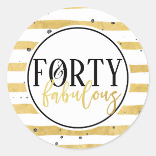 Forty och sagolika 40th runt klistermärke