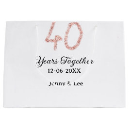 Forty years together black pink glitter bold lette