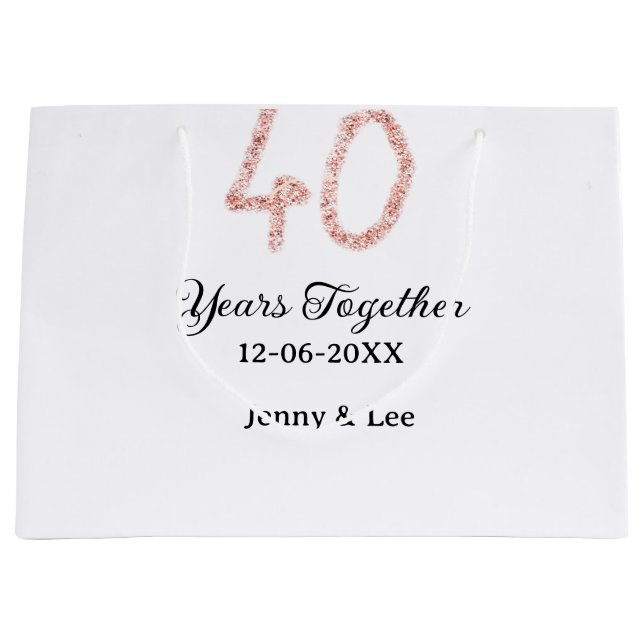 Forty years together black pink glitter bold lette (Framsidan)