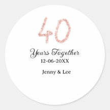Forty years together black pink glitter bold lette