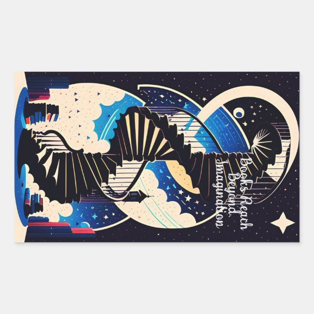 Förutom fantasi rektangulärt klistermärke (Framsida)