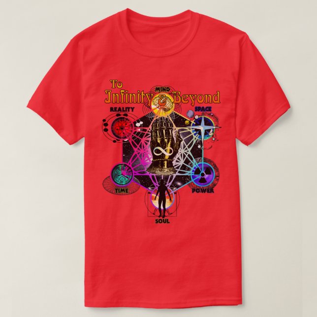 Förutom Oändite Magic Space Glove Cosmic Psychedel T Shirt (Design framsida)