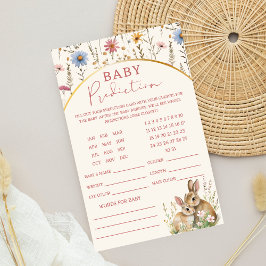 Förutsägelse av Cute Twin Bunny Wildblomme Baby Sh Flygblad