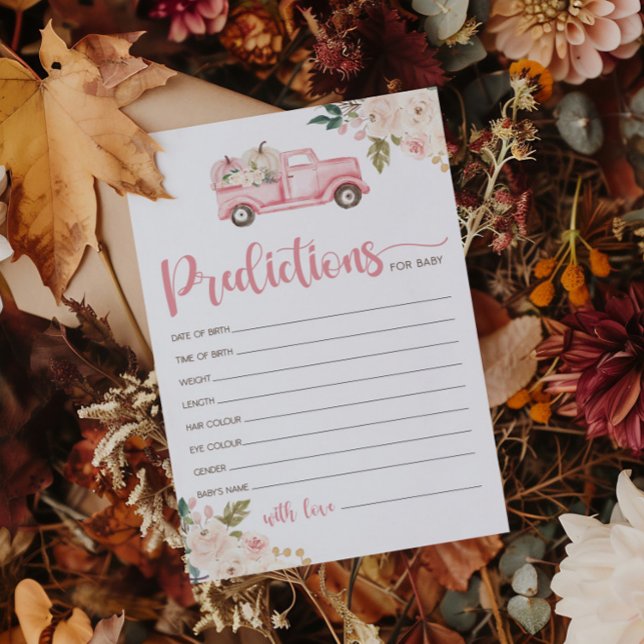 Förutsägelse för babyduschar i Pumpkin Lastbil för Inbjudningar (Skapare uppladdad)