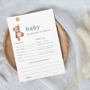 Förutsägelse och råd för babyskor för nalle Beige Inbjudningar