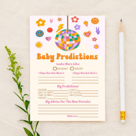 Förutsägelseaktivitet för Groovy Baby Shower Predi Brevpapper