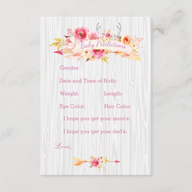 Förutsägelsekort och rådgivningskort för flicka rådkort (Framsida)