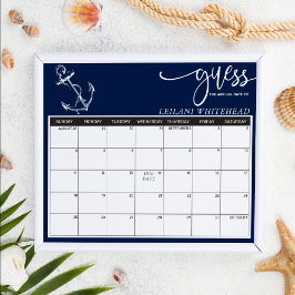 Förutsägelser Babyskor Nautical Anchor Navy Blue Poster