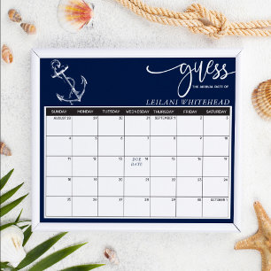 Förutsägelser Babyskor Nautical Anchor Navy Blue Poster