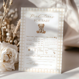 Förutsägelser för baby Rutig Baby shower spel