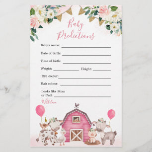 Förutsägelser för Baby Shower Baby Rosa Farm Baby