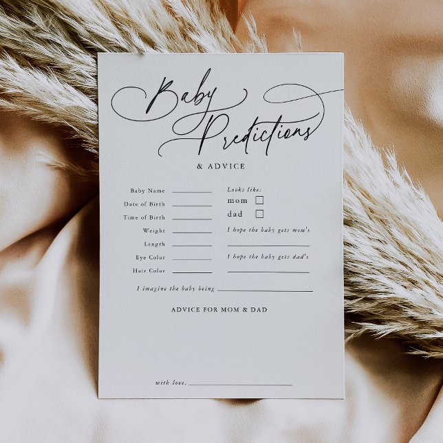 Förutsägelser för DARCY Boho Baby Baby Shower-spel Inbjudningar (DARCY Boho Baby Predictions Baby Shower Game Card)