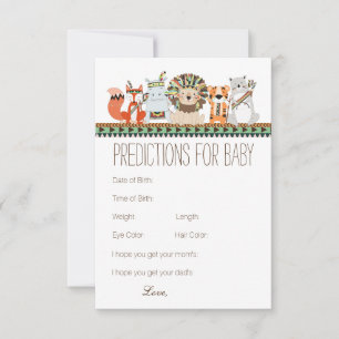 Förutsägelser för Tribal Föräldrar Babyshower Rådkort