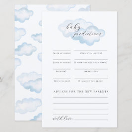 Förutsägelser för Watercolor Blue Cloud Baby Showe