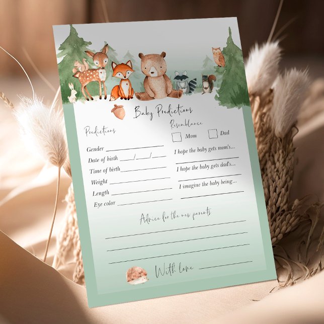Förutsägelser för Woodland Baby Shower Baby (Skapare uppladdad)