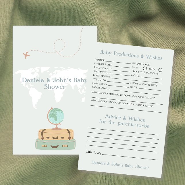 Förutsägelser i baby och babyskor i Önskemål Ävent Flygblad (Baby Predictions and Wishes Adventure Baby Shower Flyer)